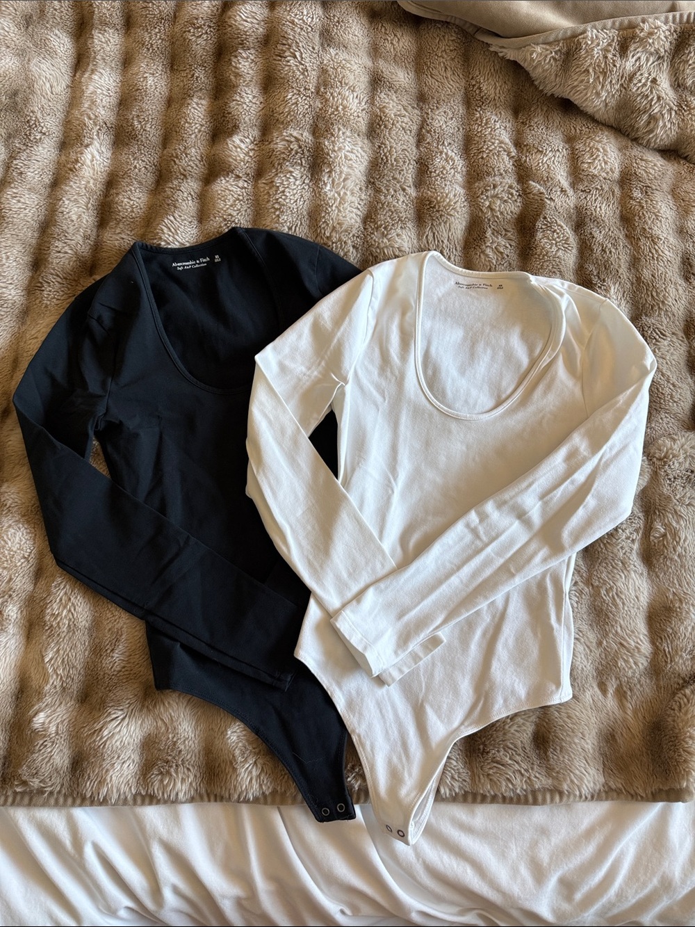 Abercrombie & Fitch Black and White Long Sleeve Bodysuit Duo
